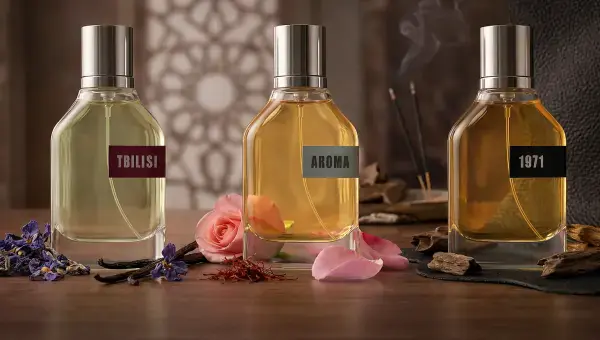 Los mejores perfumes con oud de nuestra colección: AROMA, TBILISI y 1971