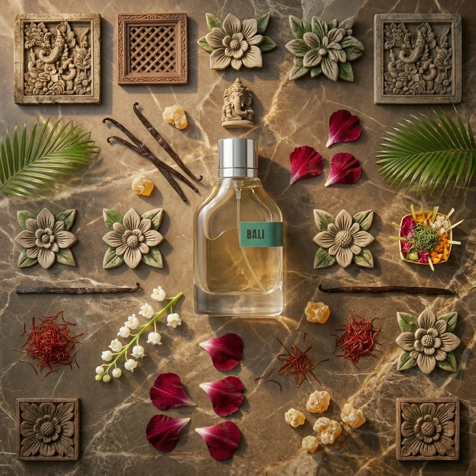Bali perfume bottle displayed elegantly