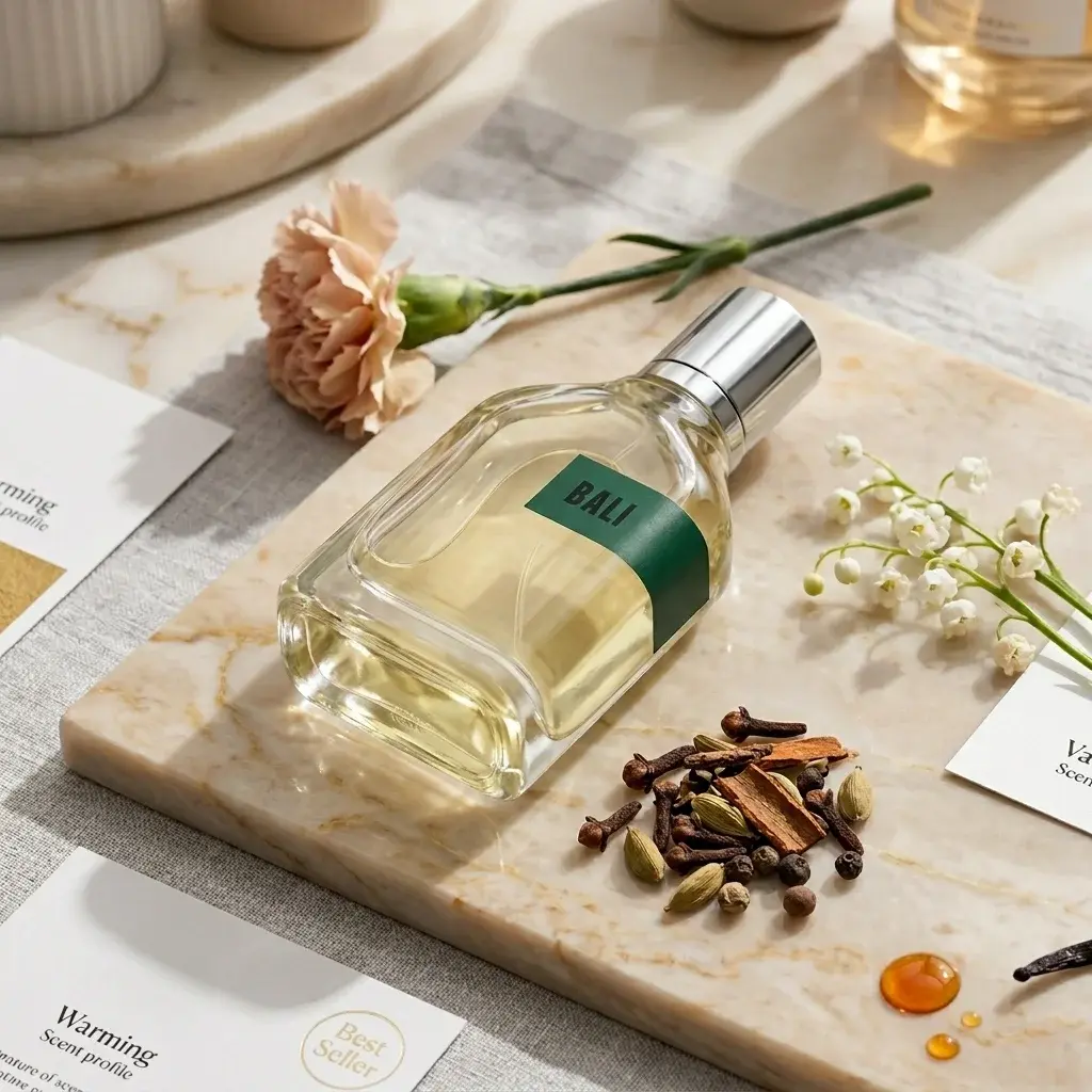 Warm spices reminiscent of BALI's aromatic opening notes